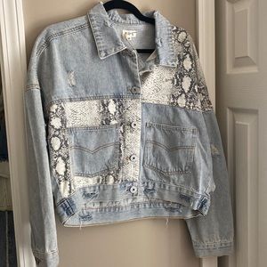 Snakeskin denim jacket